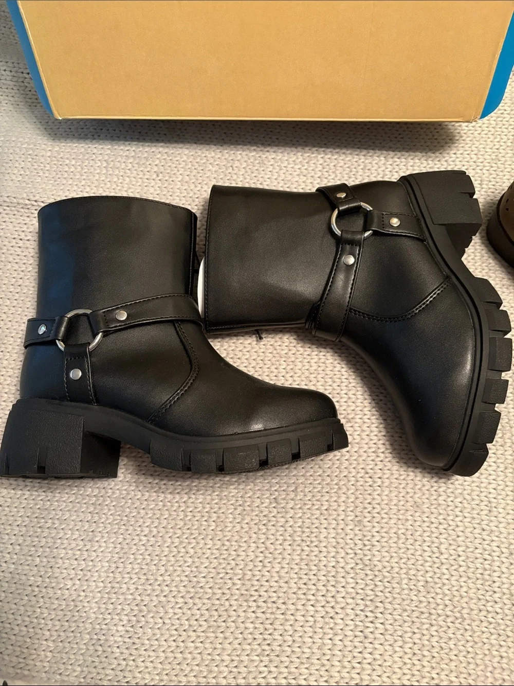 NWT 2 Pair Lot Thereabouts Girls Boots- Black Moto & Brown Booties Size 1 M